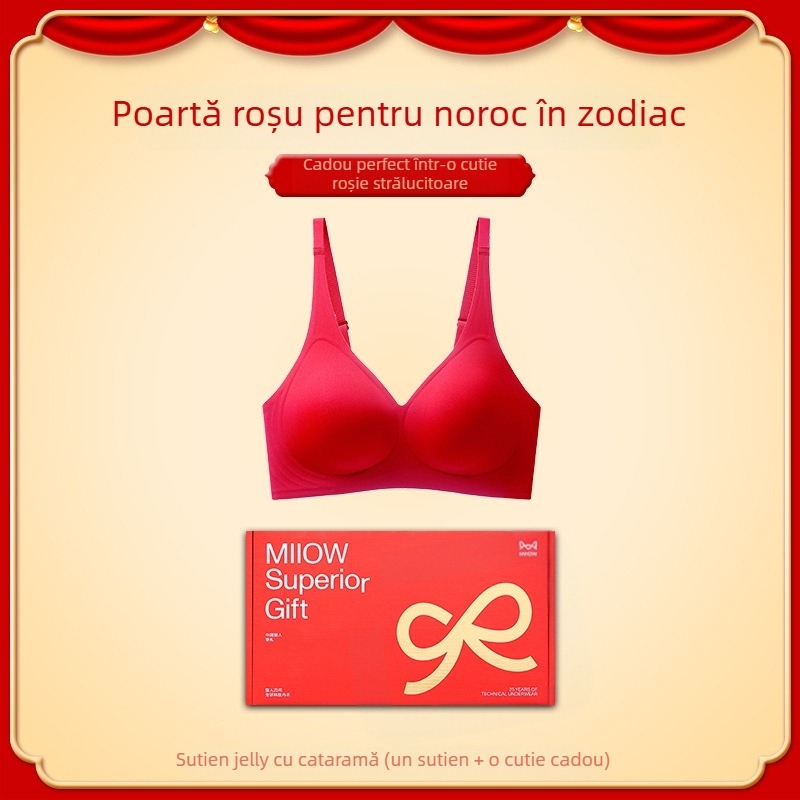 Sutien fără fir, cupe 3/4, cupă modelată subțire, bretele fixe duble, fără închidere pe spate