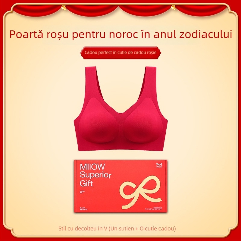 Sutien fără fir, cupe 3/4, cupă modelată subțire, bretele fixe duble, fără închidere pe spate