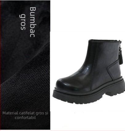 Ghete Chelsea pentru fete, din piele sintetică, fermoar lateral, talpă PU, pentru toamnă, iarnă și primăvară