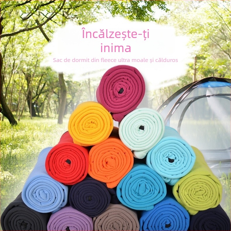 Liner de sac de dormit din fleece pentru adulți, White Wolf, căptușeală din polar fleece, design tip plic, 500 g