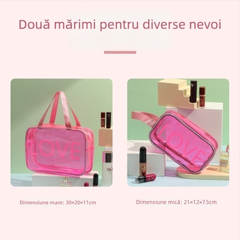 Geantă cosmetică imprimată PVC cu model de animale, căptușeală PVC, impermeabilă, separare umed-uscat.