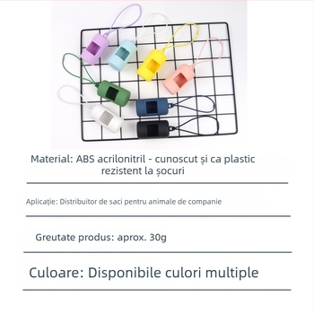 Dispenser pentru pungile de gunoi pentru toaletă cu cutie de depozitare mată și elastică – Material ABS, lopățică pentru fecale pentru animale de companie