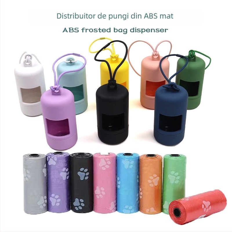 Dispenser pentru pungile de gunoi pentru toaletă cu cutie de depozitare mată și elastică – Material ABS, lopățică pentru fecale pentru animale de companie