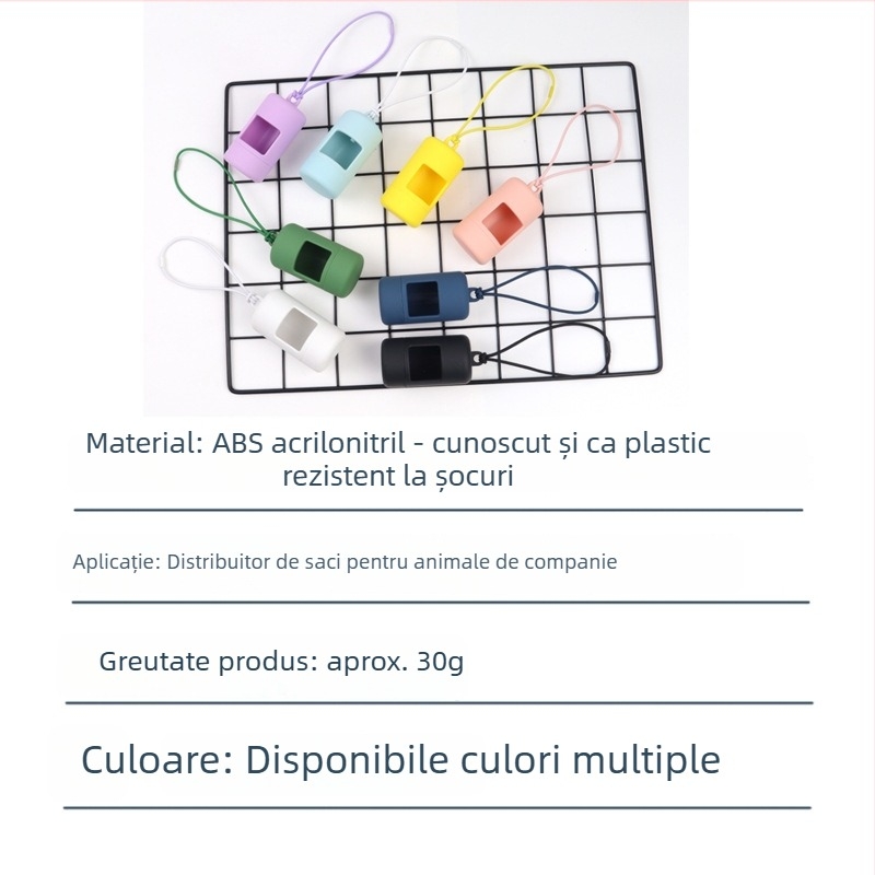 Dispenser pentru pungile de gunoi pentru toaletă cu cutie de depozitare mată și elastică – Material ABS, lopățică pentru fecale pentru animale de companie