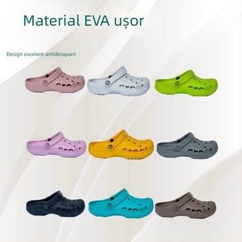 Papuci Crocs-style pentru bărbați și tineri, ușori și respirabili, partea superioară și talpa EVA, grosimea talpii 2–3 cm, înălțimea călcâiului 2,5 cm, cu aderență anti-derapantă
