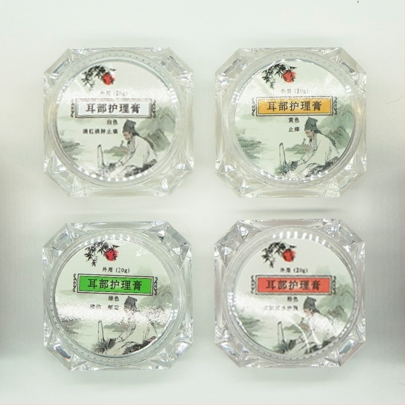 Set de îngrijire a urechilor: lingură pentru urechi non-luminată și cremă de îngrijire, ameliorare a roșeții și a mâncării, 10–20 g