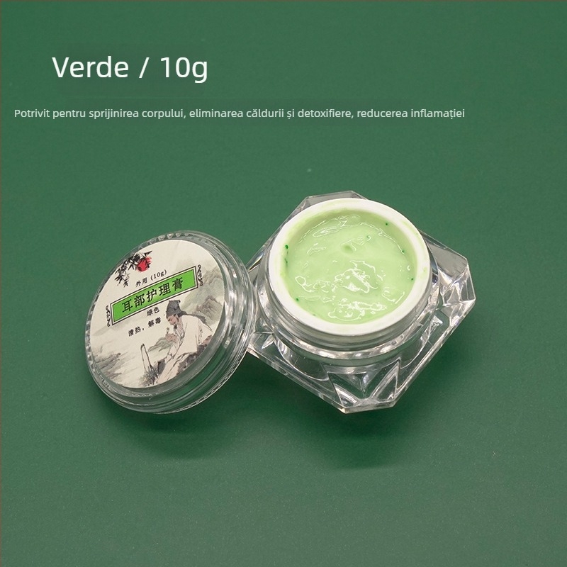 Set de îngrijire a urechilor: lingură pentru urechi non-luminată și cremă de îngrijire, ameliorare a roșeții și a mâncării, 10–20 g