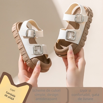 Sandale de plajă unisex – partea superioară din PVC, talpă din PVC, închidere cu cataramă, talpă antiaderentă moale, primăvara 2025