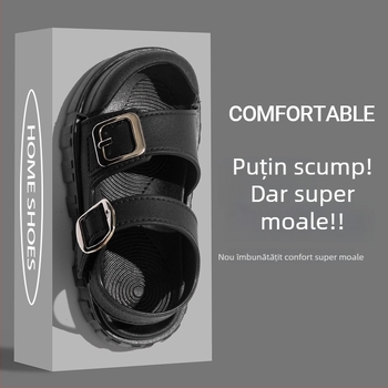 Sandale de plajă unisex – partea superioară din PVC, talpă din PVC, închidere cu cataramă, talpă antiaderentă moale, primăvara 2025