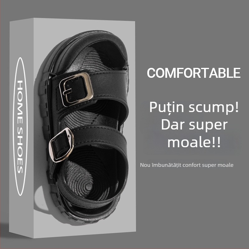 Sandale de plajă unisex – partea superioară din PVC, talpă din PVC, închidere cu cataramă, talpă antiaderentă moale, primăvara 2025