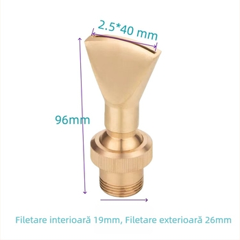 Duză din cupru reglabilă, cu direcții multiple, în formă de ventilator și duză cu gură plată, pentru elemente de apă, de la Petrel (Material: Cupru; Domeniu de aplicare: curți, munți artificiali, piscine, fântâni peisagistice)