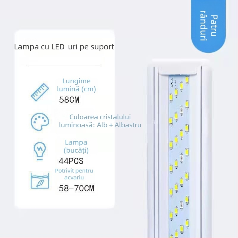 Lampa LED impermeabilă pentru acvariu cu stativ – iluminare profesională, eficiență energetică, pentru amenajări ale acvariului