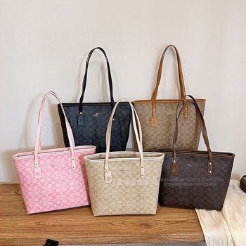 Geantă Tote pentru femei, material PU, căptușeală poliester, închidere cu fermoar, formă orizontală pătrată, buzunar intern cu fermoar