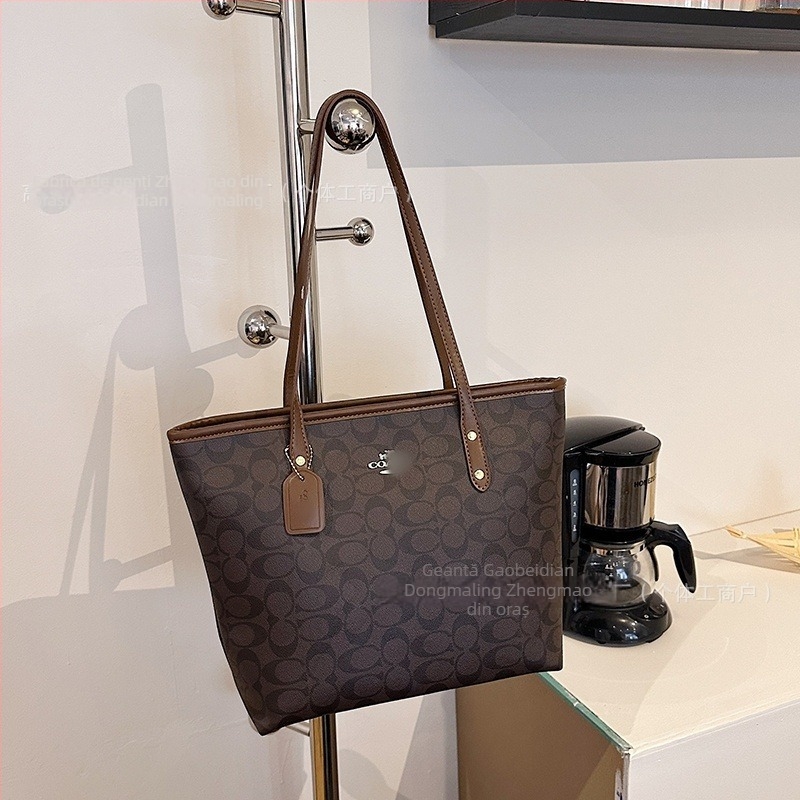 Geantă Tote pentru femei, material PU, căptușeală poliester, închidere cu fermoar, formă orizontală pătrată, buzunar intern cu fermoar