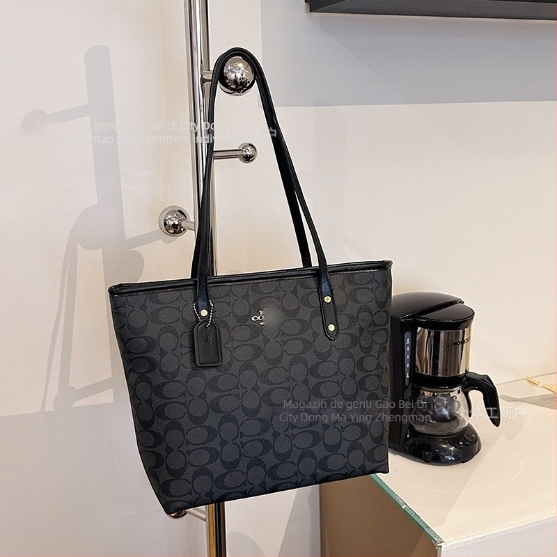 Geantă Tote pentru femei, material PU, căptușeală poliester, închidere cu fermoar, formă orizontală pătrată, buzunar intern cu fermoar