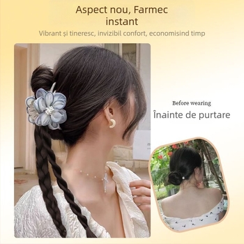 Perucă cu coadă împletită – realizare manuală, sârmă termorezistentă, model Grab braids, nu poate fi vopsită