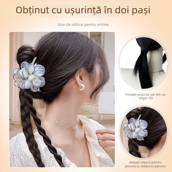 Perucă cu coadă împletită – realizare manuală, sârmă termorezistentă, model Grab braids, nu poate fi vopsită