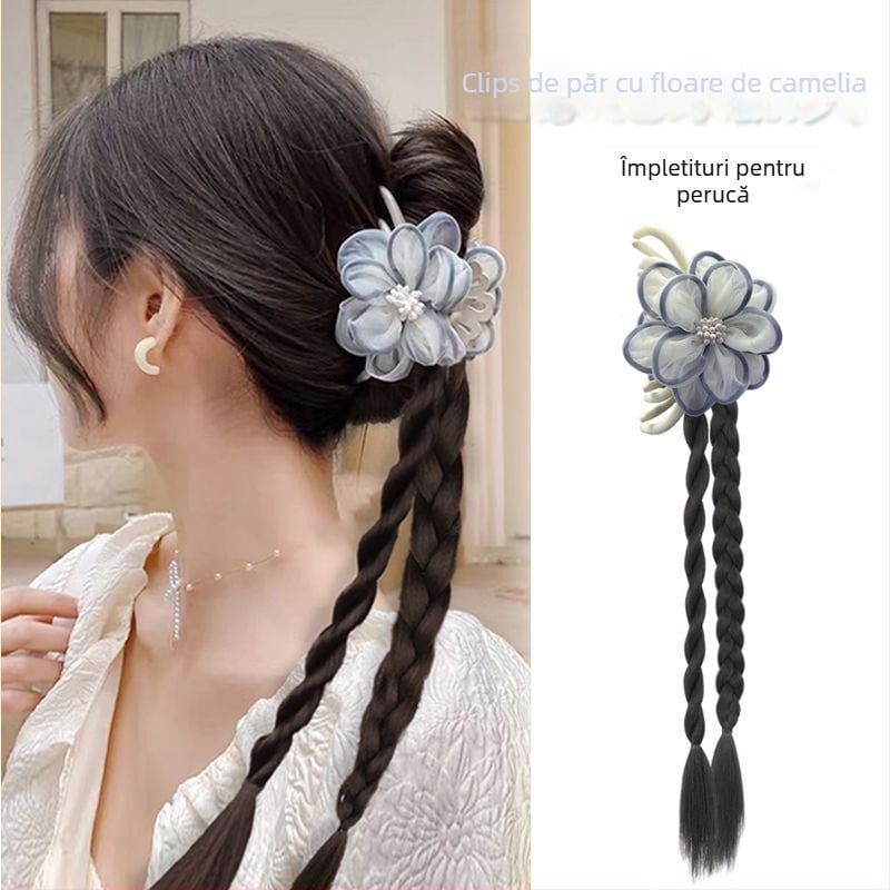 Perucă cu coadă împletită – realizare manuală, sârmă termorezistentă, model Grab braids, nu poate fi vopsită