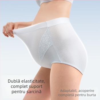 Slip matern cu talie înaltă pentru susținerea burții, antibacterian, fără cusături, din Modal