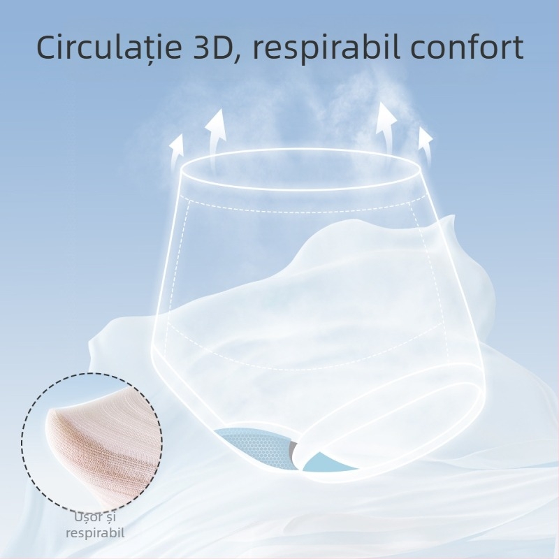 Slip matern cu talie înaltă pentru susținerea burții, antibacterian, fără cusături, din Modal