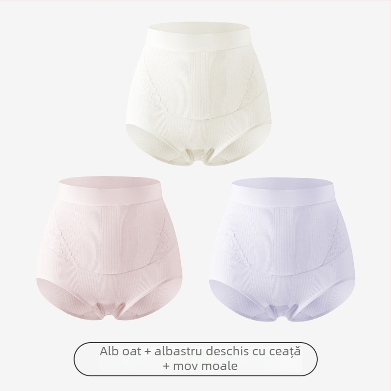Slip matern cu talie înaltă pentru susținerea burții, antibacterian, fără cusături, din Modal