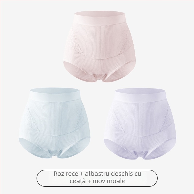 Slip matern cu talie înaltă pentru susținerea burții, antibacterian, fără cusături, din Modal