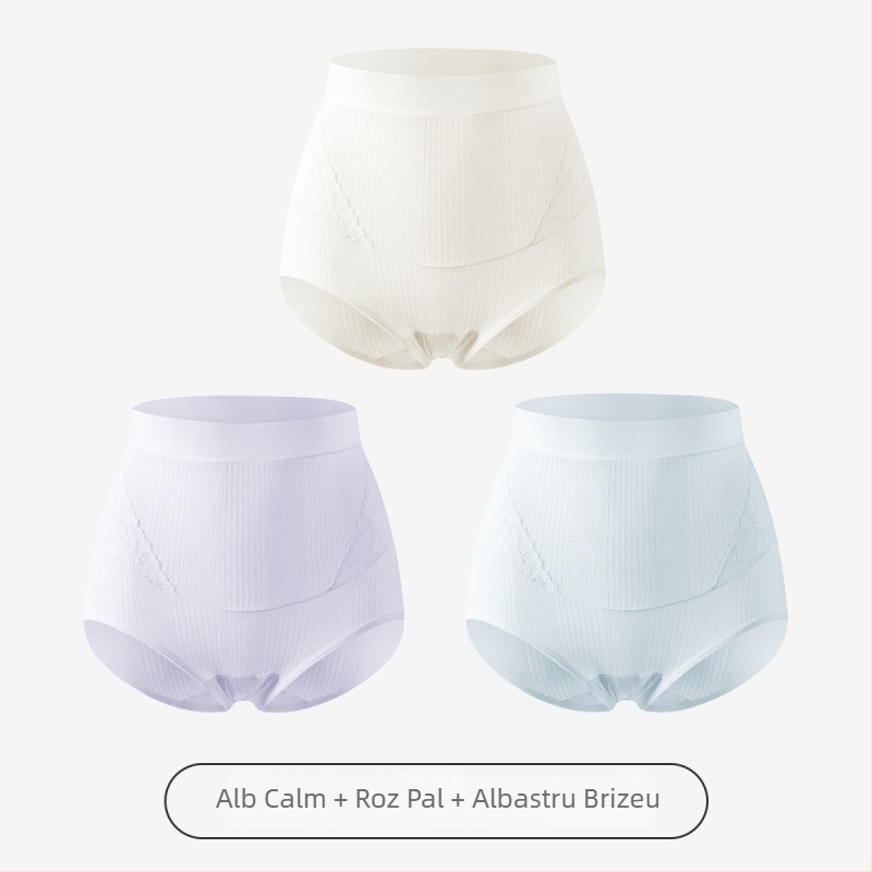 Slip matern cu talie înaltă pentru susținerea burții, antibacterian, fără cusături, din Modal