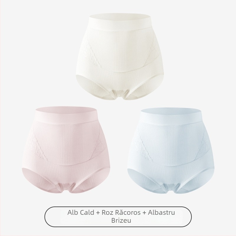 Slip matern cu talie înaltă pentru susținerea burții, antibacterian, fără cusături, din Modal