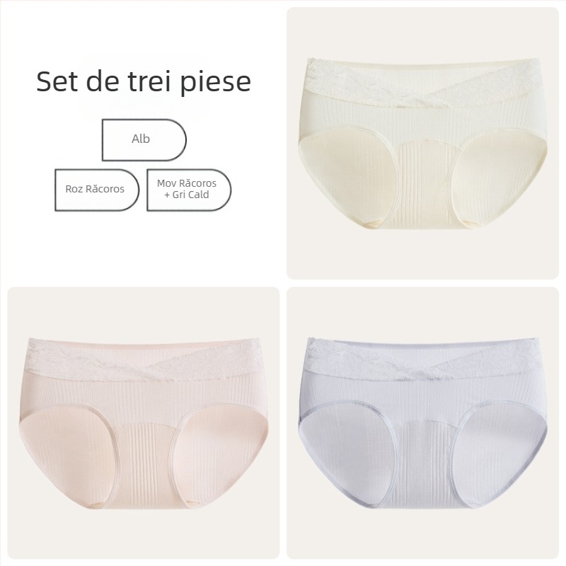Slip matern cu talie înaltă pentru susținerea burții, antibacterian, fără cusături, din Modal