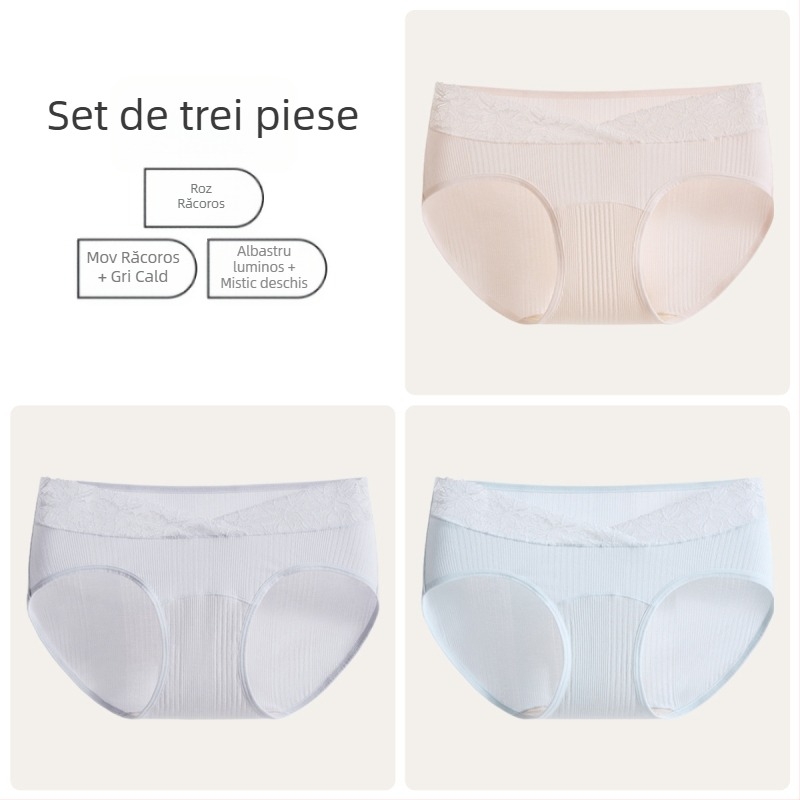 Slip matern cu talie înaltă pentru susținerea burții, antibacterian, fără cusături, din Modal