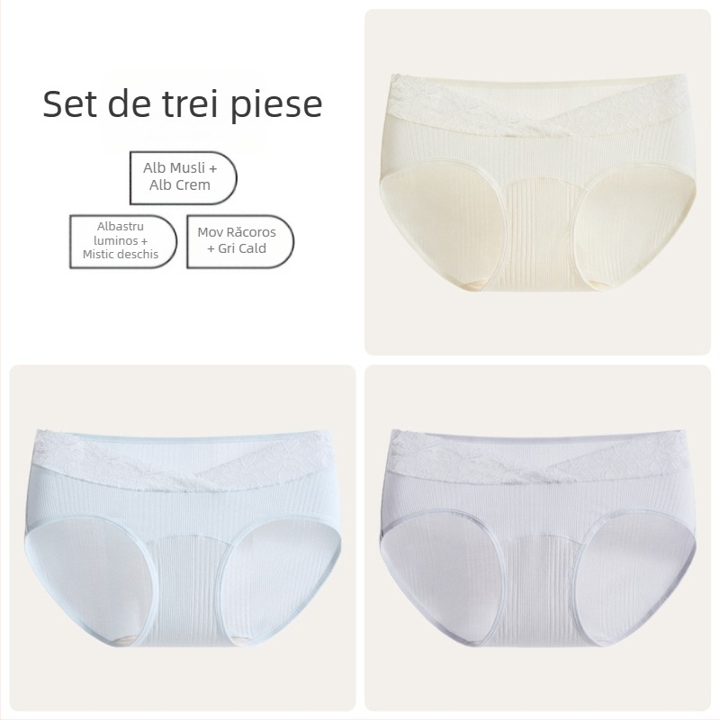 Slip matern cu talie înaltă pentru susținerea burții, antibacterian, fără cusături, din Modal