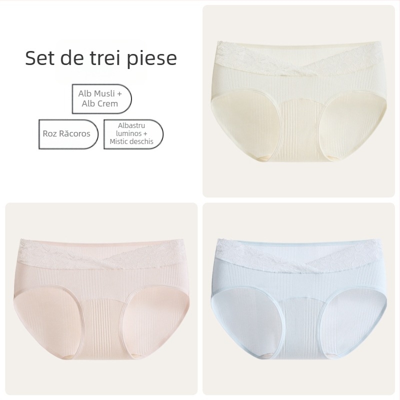 Slip matern cu talie înaltă pentru susținerea burții, antibacterian, fără cusături, din Modal