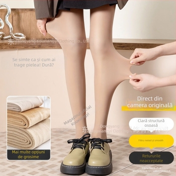Colanți pentru femei din nailon, căptușiți cu fleece, groși, fără cusături, lungime integrală, toamnă-iarnă
