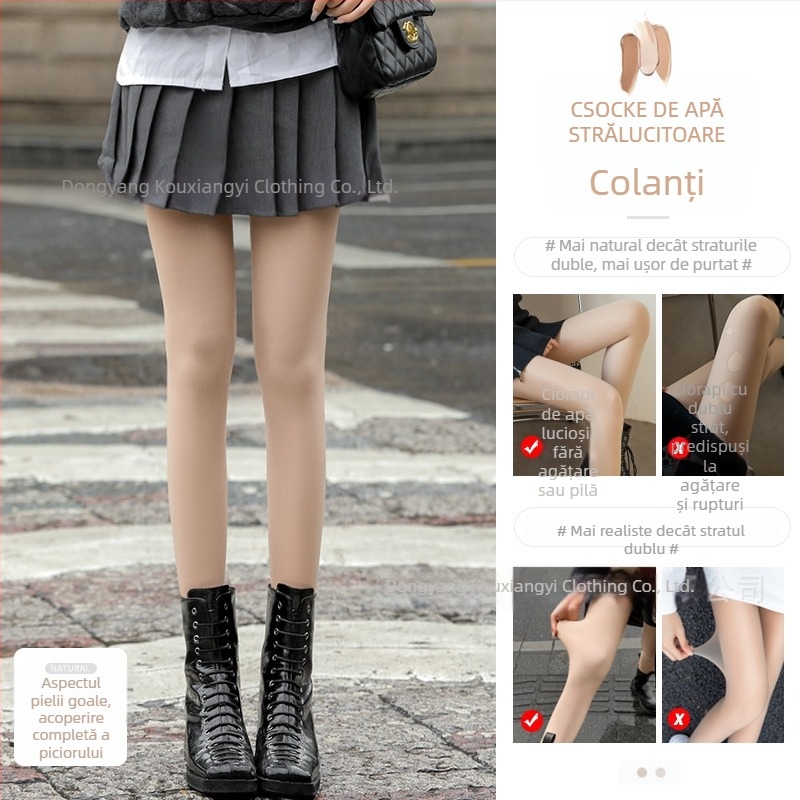 Colanți pentru femei din nailon, căptușiți cu fleece, groși, fără cusături, lungime integrală, toamnă-iarnă