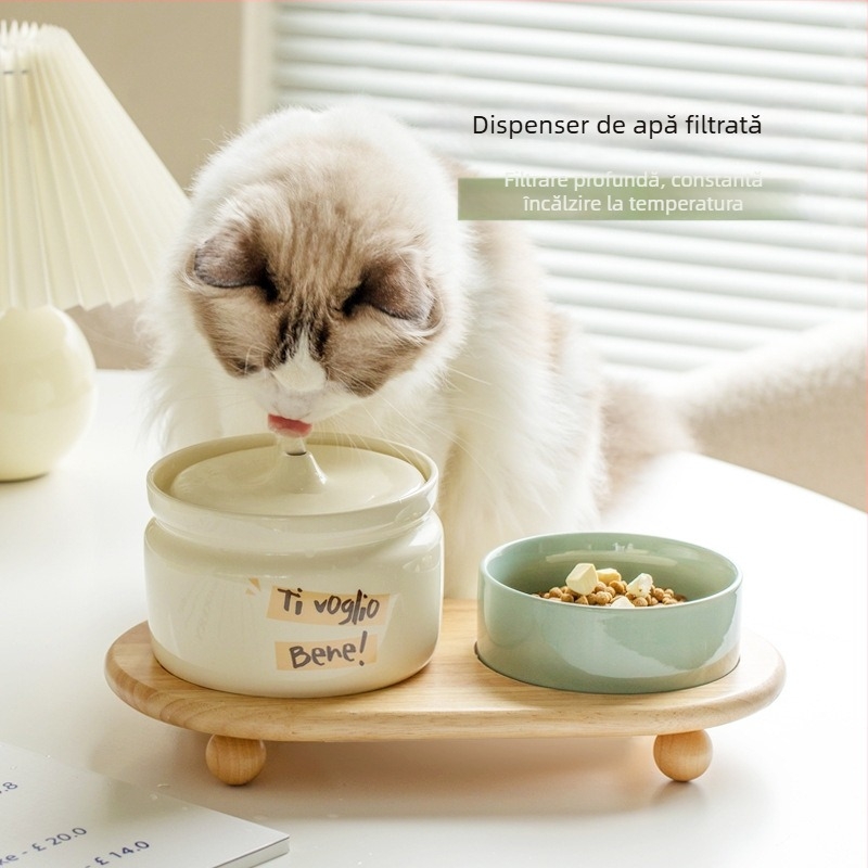 Dispenser ceramic de apă pentru pisici, Star ceramics, accesorii pentru animale de companie