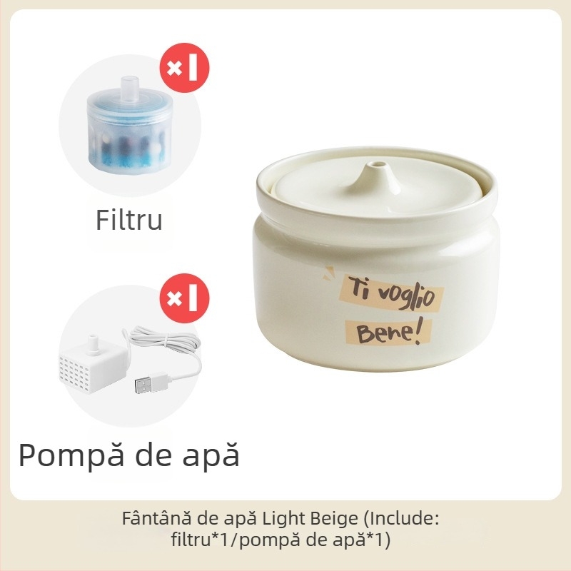 Dispenser ceramic de apă pentru pisici, Star ceramics, accesorii pentru animale de companie