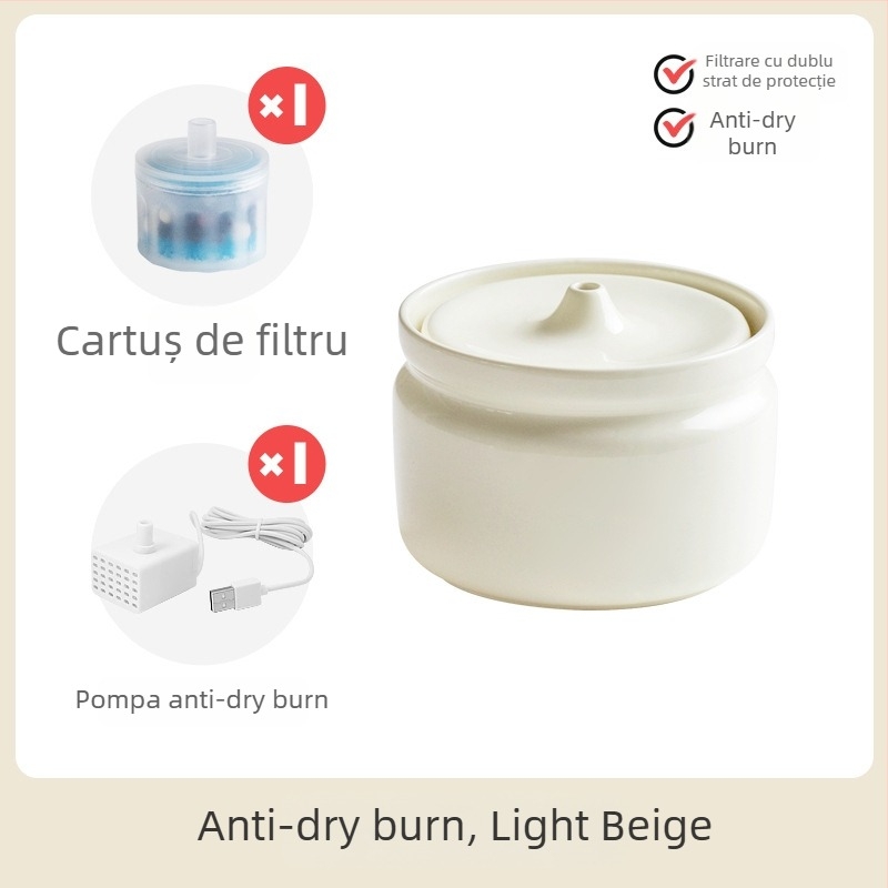 Dispenser ceramic de apă pentru pisici, Star ceramics, accesorii pentru animale de companie