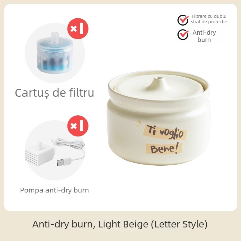 Dispenser ceramic de apă pentru pisici, Star ceramics, accesorii pentru animale de companie