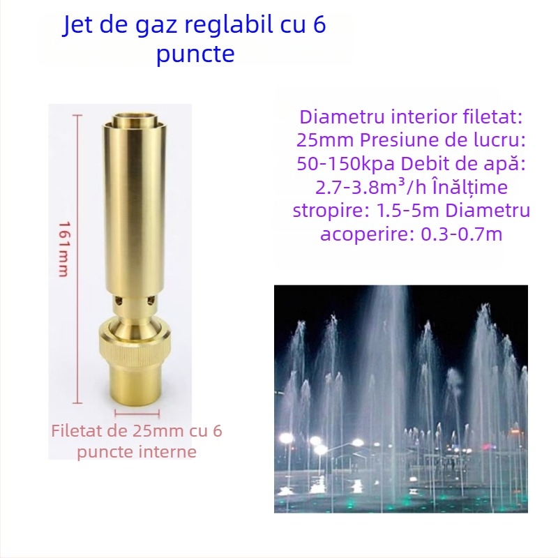 Duza de fântână - din cupru integral, coloană de jad, pentru amenajări peisagistice cu apă, brand Dingxuan