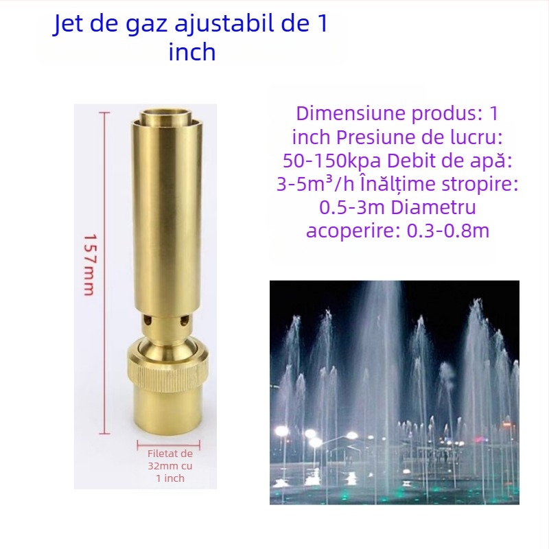 Duza de fântână - din cupru integral, coloană de jad, pentru amenajări peisagistice cu apă, brand Dingxuan