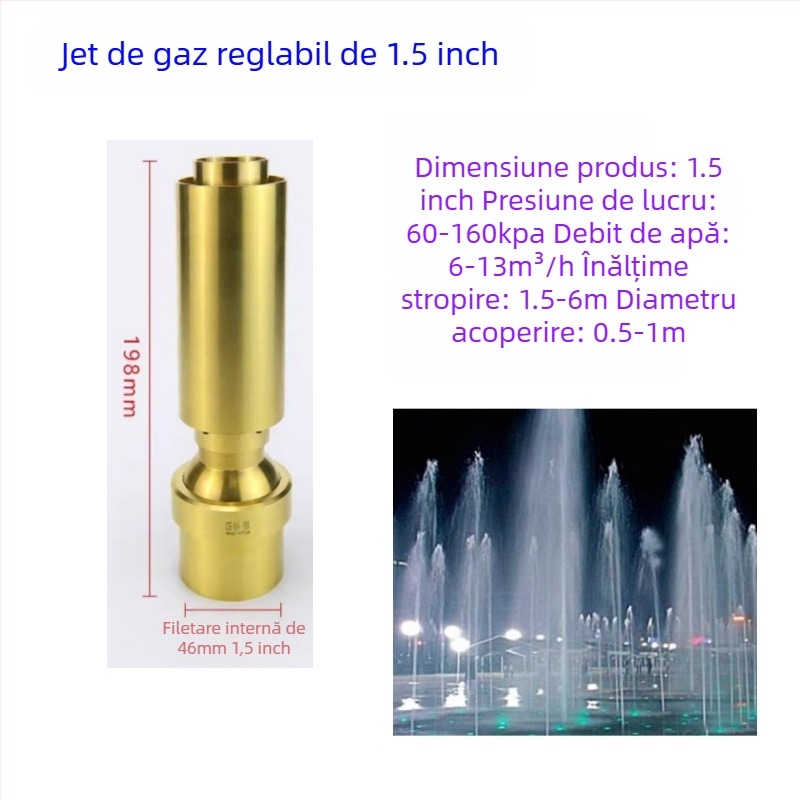 Duza de fântână - din cupru integral, coloană de jad, pentru amenajări peisagistice cu apă, brand Dingxuan