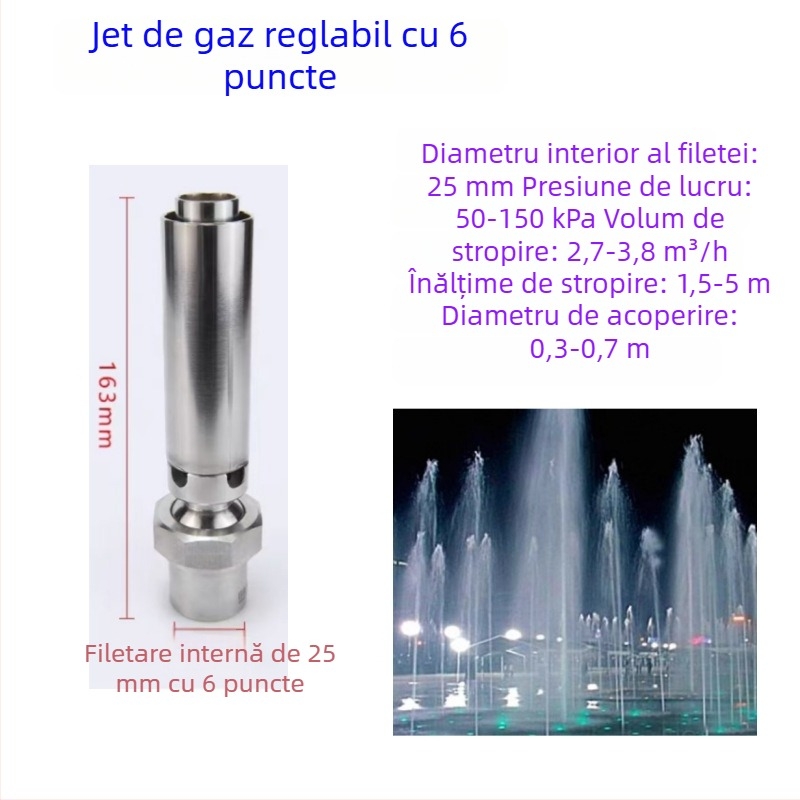 Duza de fântână - din cupru integral, coloană de jad, pentru amenajări peisagistice cu apă, brand Dingxuan