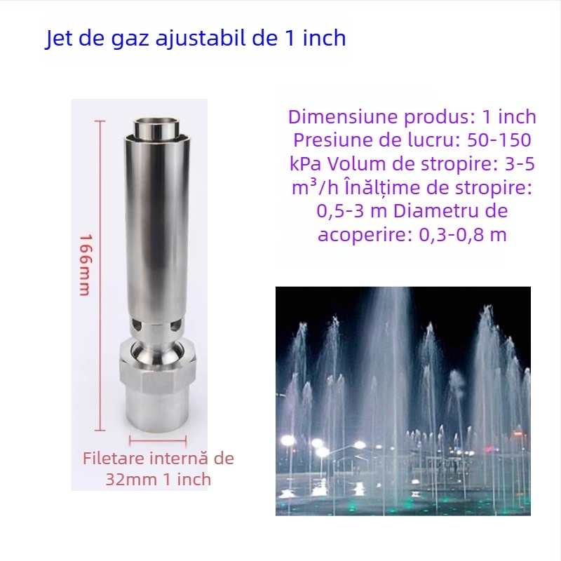 Duza de fântână - din cupru integral, coloană de jad, pentru amenajări peisagistice cu apă, brand Dingxuan