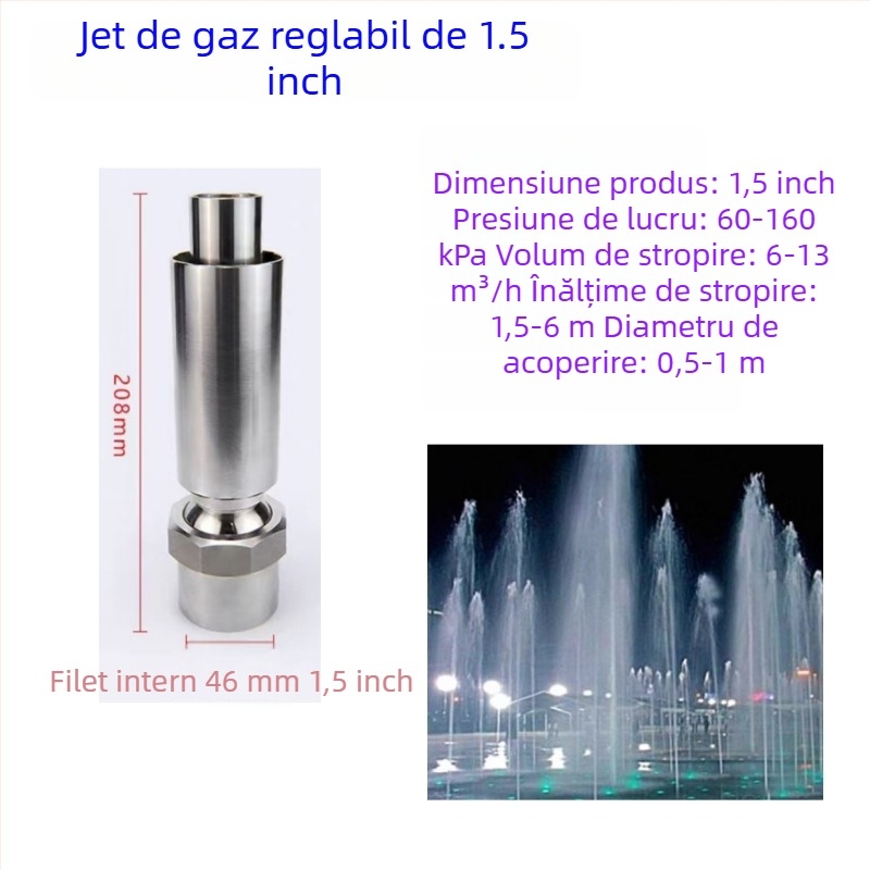 Duza de fântână - din cupru integral, coloană de jad, pentru amenajări peisagistice cu apă, brand Dingxuan