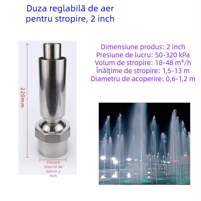 Duza de fântână - din cupru integral, coloană de jad, pentru amenajări peisagistice cu apă, brand Dingxuan