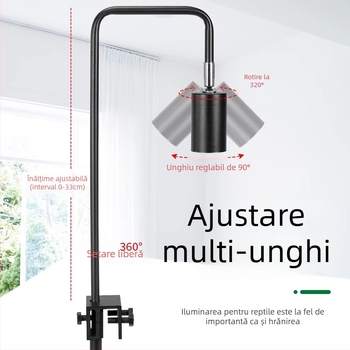 Lampă de basking pentru reptile, corp din aliaj de aluminiu, 25W, iluminare de completare, Climbing General