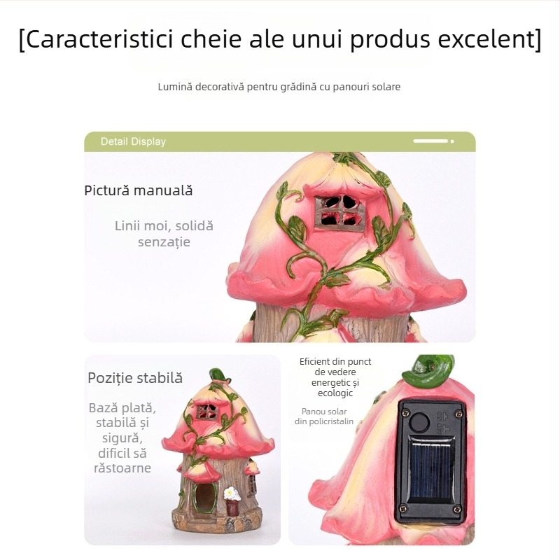 Ornament decorativ din rășină pentru grădină — stil pastoral, material din rășină sintetică, plastic și rășină, ambalaj carton