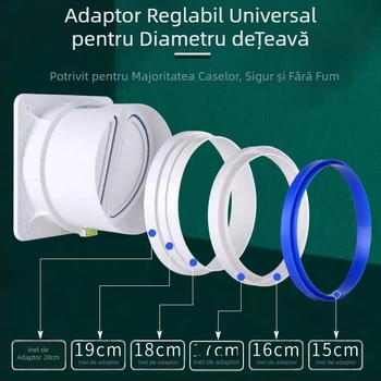 Supapă de sens invers pentru bucătărie, universală, cu corp din sticlă, pentru canalul de fum prin perete – accesorii hotă