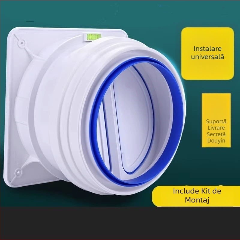 Supapă de sens invers pentru bucătărie, universală, cu corp din sticlă, pentru canalul de fum prin perete – accesorii hotă