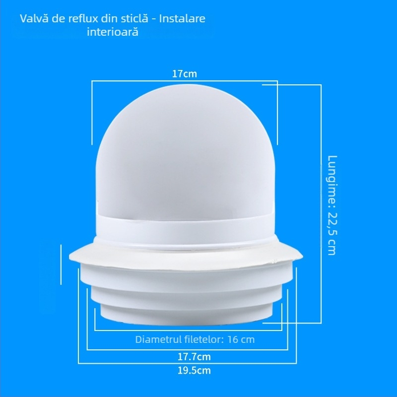 Valvă de sens invers pentru bucătărie prin perete, pentru hotă din sticlă, plastic, stil modern minimalist